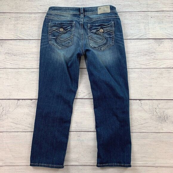 Silver Jeans Capri sz 30 X 22 Suki Dark Wash Inseam 23.5" - Picture 4 of 10